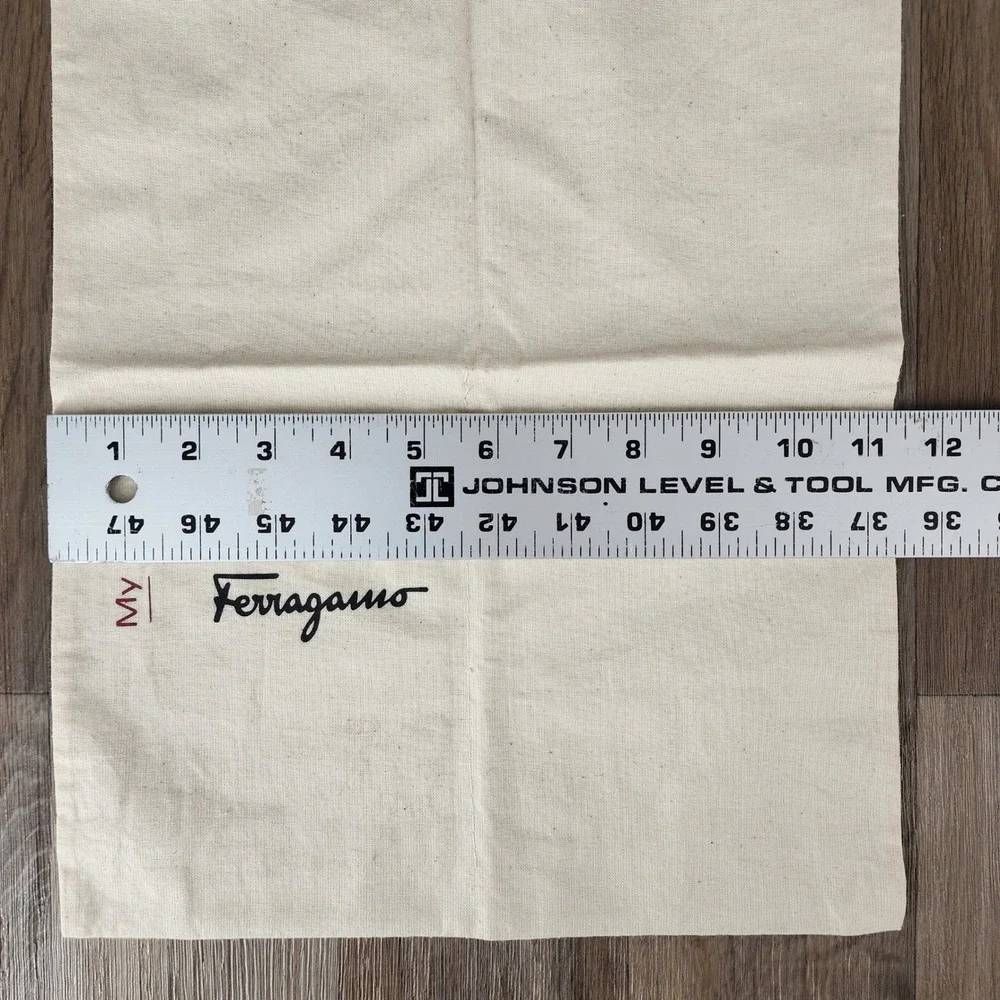 Salvatore Ferragamo Dust Bag Authentic Beige Cotton Drawstring‎ Pouch